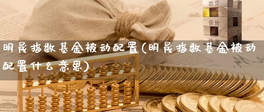 明晟指数基金被动配置(明晟指数基金被动配置什么意思)_https://www.qdfrdjx.com_道指期货直播室_第1张