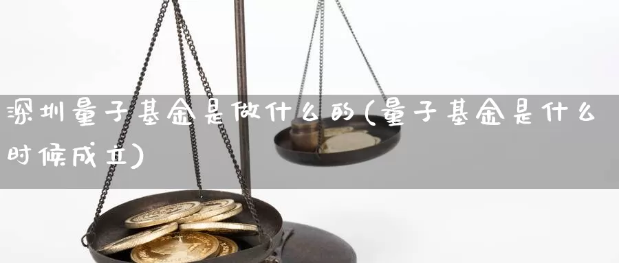 深圳量子基金是做什么的(量子基金是什么时候成立)_https://www.qdfrdjx.com_道指期货直播间_第1张